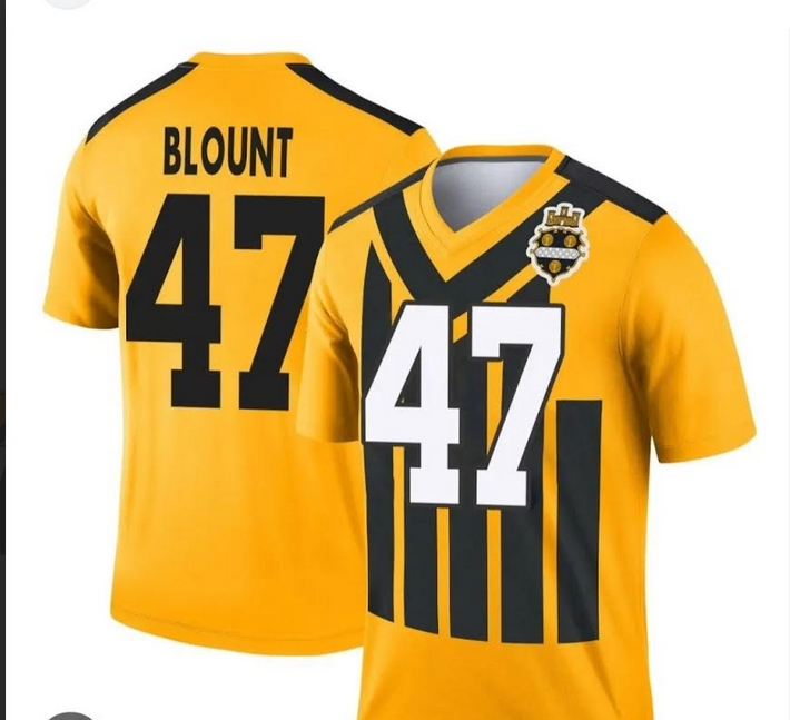 Men 2025 Pittsburgh Steelers #47 Blount Yellow Throwback Nike Limited NFL Jersey->detroit tigers->MLB Jersey